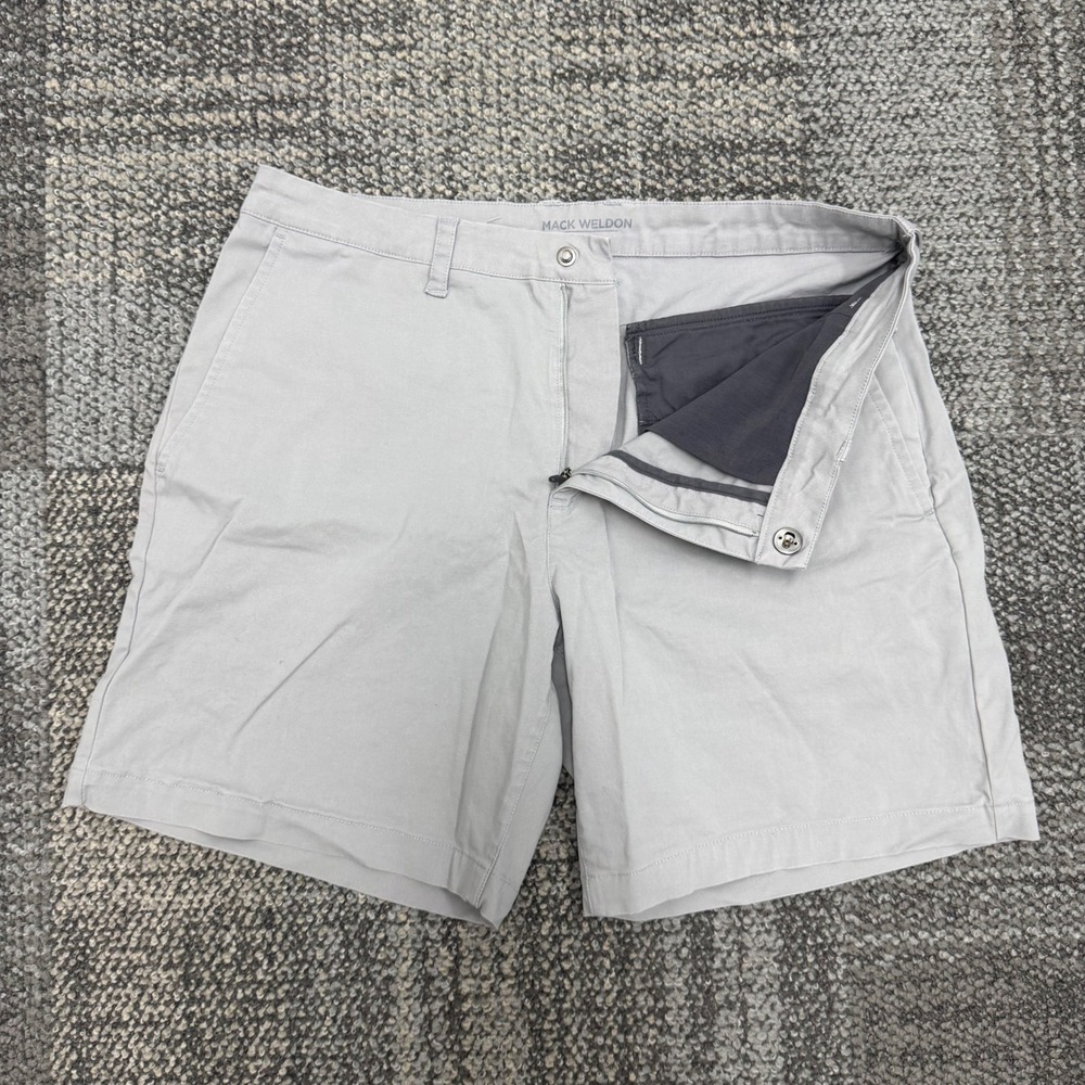 Mack Weldon Shorts Mens 32 Grey Solid Athletic Golf performance stretch